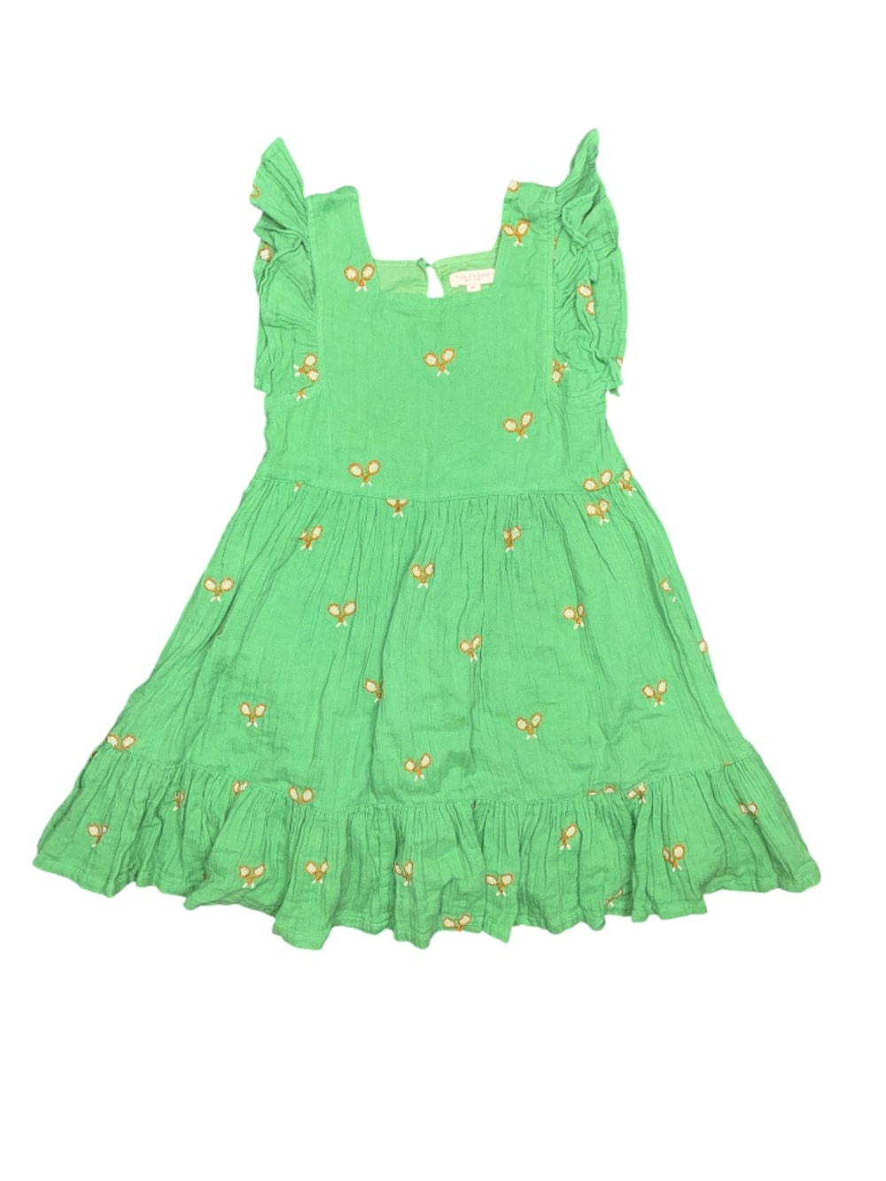 Pink Chicken Tennis Racket Embroidery Dress Size 10
